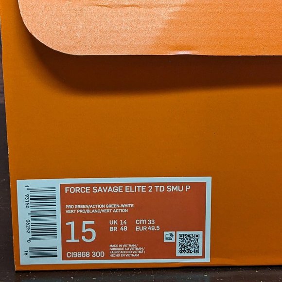 Nike Force Savage Elite 2 Mid TD Men\'s 15 Michigan State PE football cleats